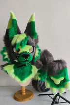 Gray-Green Puppy Partial Toony Fursuit