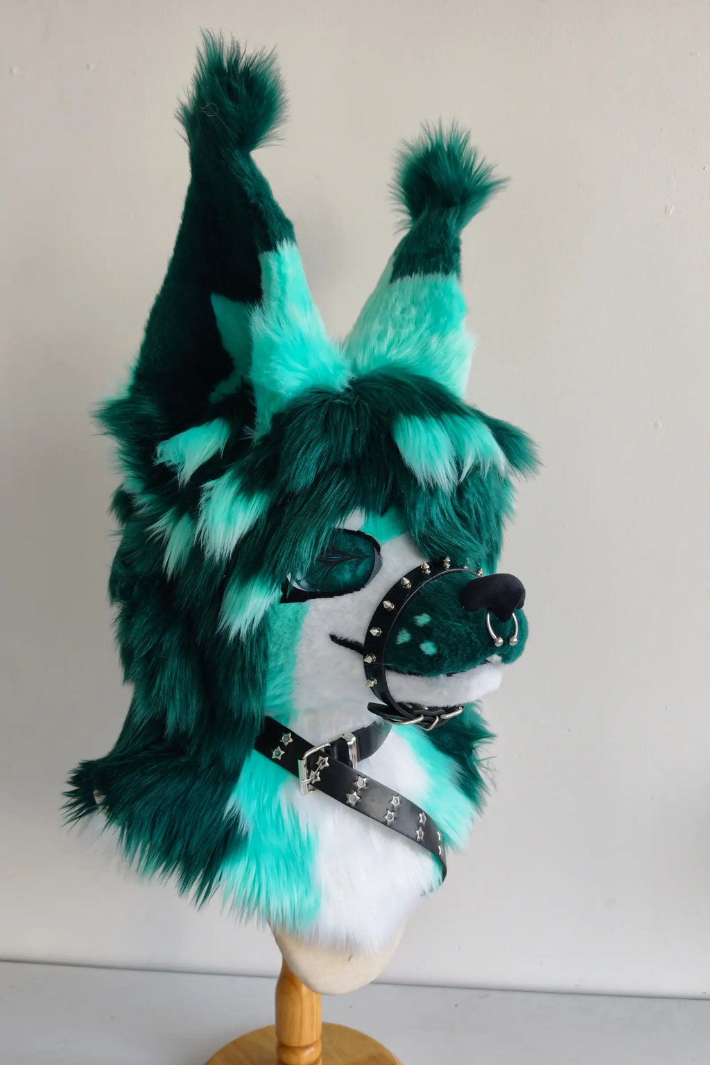 Green Long-Haired Puppy Partial Toony Fursuit