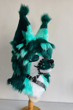 Green Long-Haired Puppy Partial Toony Fursuit