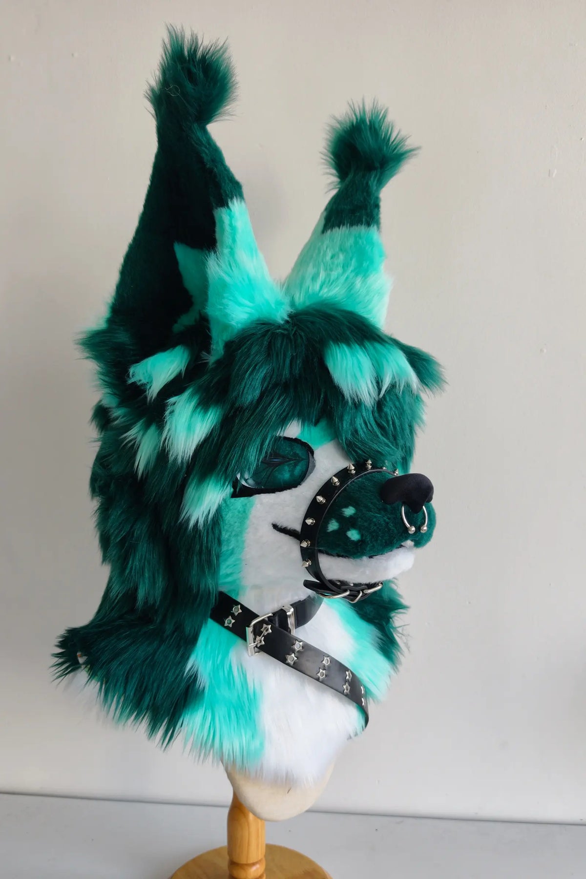Green Long-Haired Puppy Partial Toony Fursuit