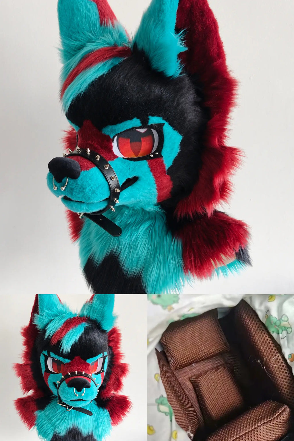 Cool Black-and-Blue Wolfdog Partial Toony Fursuit
