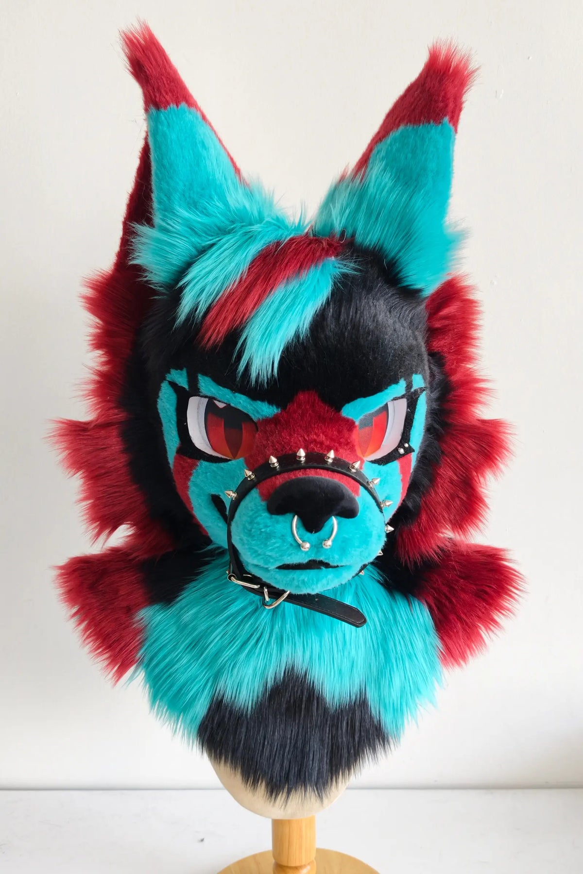 Cool Black-and-Blue Wolfdog Partial Toony Fursuit