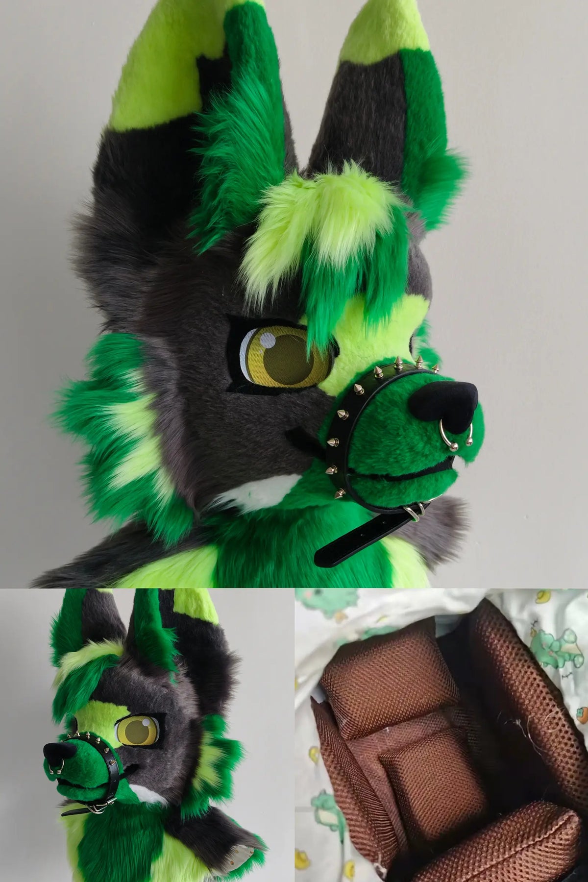 Gray-Green Puppy Partial Toony Fursuit