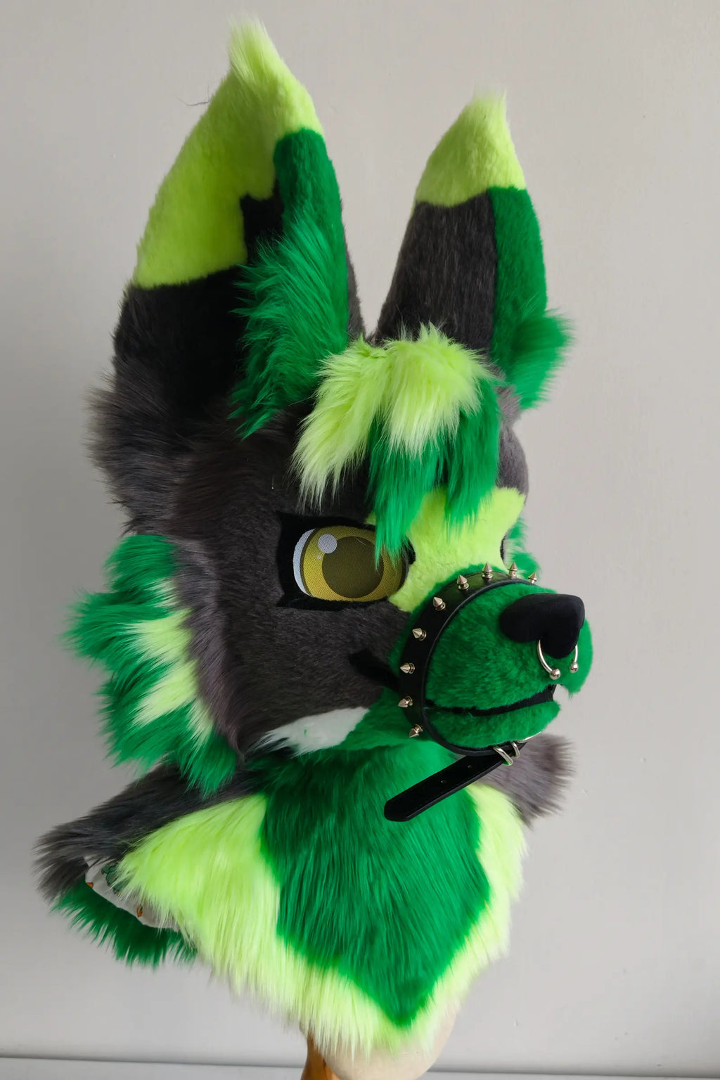 Gray-Green Puppy Partial Toony Fursuit