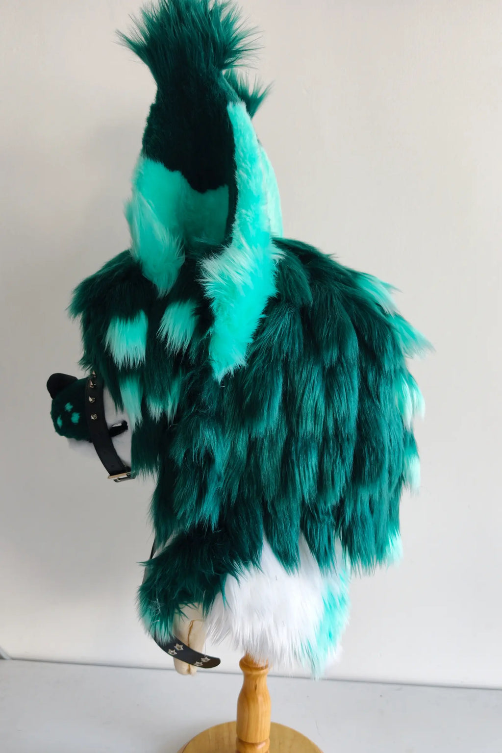 Green Long-Haired Puppy Partial Toony Fursuit