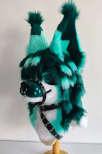 Green Long-Haired Puppy Partial Toony Fursuit
