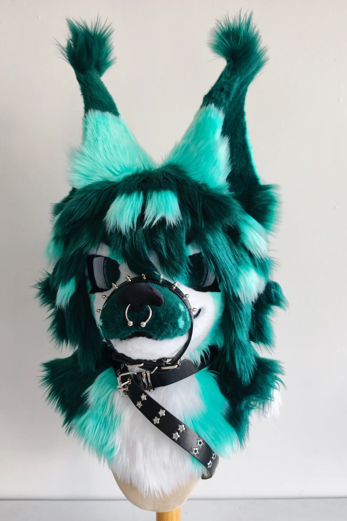 Green Long-Haired Puppy Partial Toony Fursuit