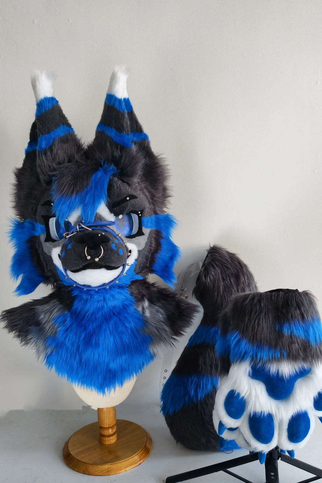 Blue-Black Puppy Partial Toony Fursuit